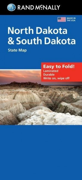 Rand McNally Easy to Fold: North Dakota, South Dakota Laminated Map