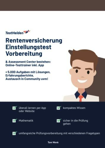 Rentenversicherung Einstellungstest Vorbereitung & Assessment Center bestehen: Online-Testtrainer inkl. App I + 5.000 Aufgaben mit Lösungen, Erfahrungsberichte, Austausch in Community uvm!