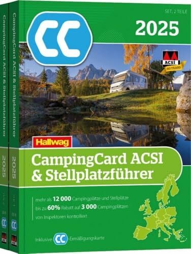 ACSI CampingCard & Stellplatzführer 2025: Bestehend aus 2 Bänden inkl. ACSI CampingCard Ermässigungskarte