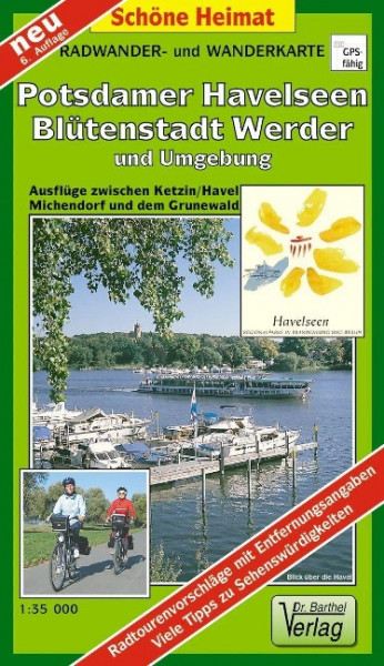 Radwander- und Wanderkarte Potsdamer Havelseen, Blütenstadt Werder und Umgebung 1 : 35 000