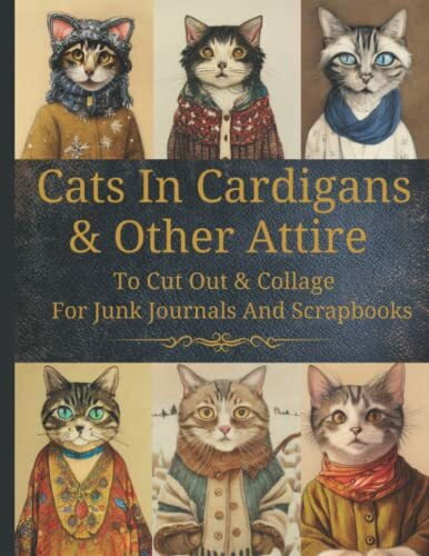 Cats In Cardigans & Other Attire: Original Design Collection To Cut Out & Collage For Junk Journals And Scrapbooks