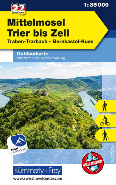 Mittelmosel - Trier bis Zell 1 : 35.000 Outdoorkarte 22 LZ bis 2025