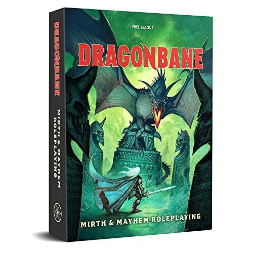 Free League Publishing Dragonbane: RPG Core Set - Mirth & Mayhem Boxed Set, Includes-Dice, Rulebook, Map & More
