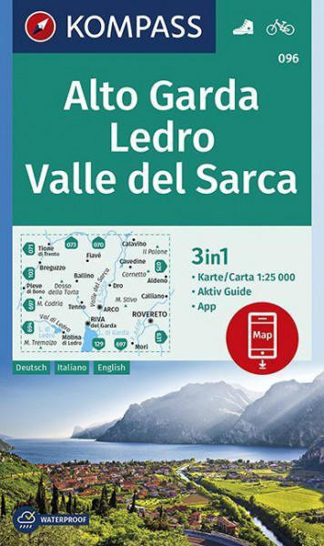 KOMPASS Wanderkarte Alto Garda, Ledro, Valle del Sarca 1:25 000