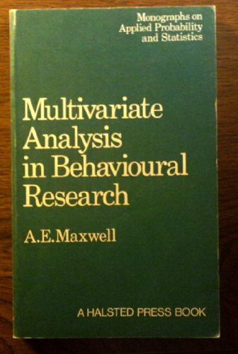 Multivariate Analysis in Behavioral Research