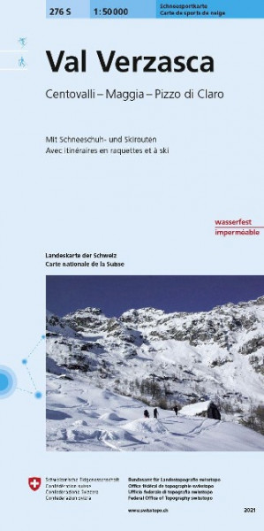Swisstopo 1 : 50 000 Val Verzasca Skiroutenkarte