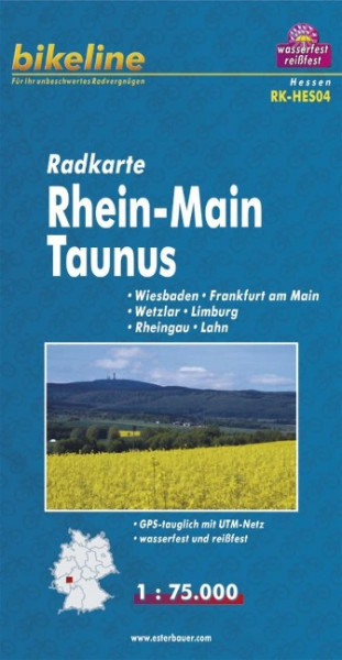 Bikeline Radkarte Deutschland Rhein-Main Taunus 1 : 75 000