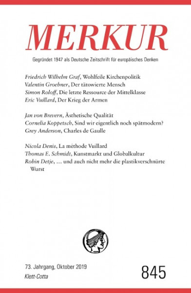 MERKUR Gegründet 1947 als Deutsche Zeitschrift für europäisches Denken Nr. 845, Heft 10 / Oktober 20