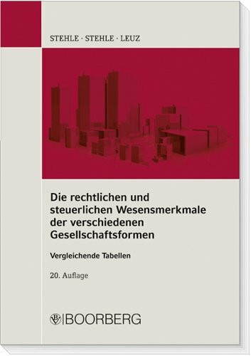 Die rechtlichen und steuerlichen Wesensmerkmale: Vergleichende Tabellen