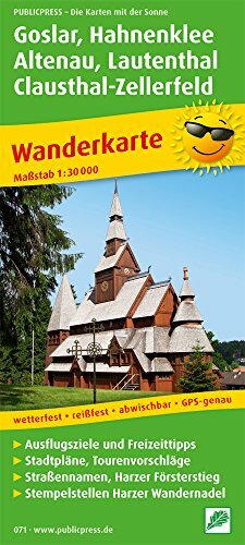 Wanderkarte Goslar, Hahnenklee, Altenau, Clausthal-Zellerfeld: 1:30000. Ausflugs-, Einkehr- und Freizeittipps, Stadtpläne, Harzer Försterstieg, Wanderwege... Wanderkarte Goslar, Hahnenklee, Altenau, Clausthal-Zellerfeld: 1:30000. Ausflugs-, Einkehr- und Freizeittipps, Stadtpläne, Harzer Försterstieg, Wanderwege Oberharzer Wasserregal