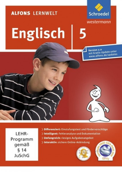 Alfons Lernwelt Lernsoftware Englisch 5. DVD-ROM für Windows 7; Vista; XP