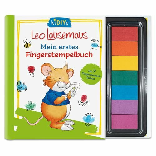 Leo Lausemaus - Mein erstes Fingerstempelbuch Mit 7 Fingerstempelfarben: Buch und Stempelkissen für Kinder (kiDIYs)