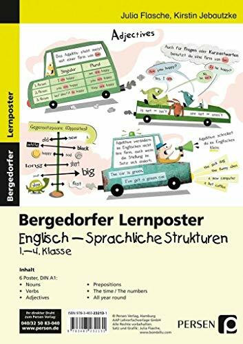 Lernposter Englisch - Sprachliche Strukturen: 6 Poster für den Klassenraum 1.-4. Klasse (Bergedorfer® Lernposter)