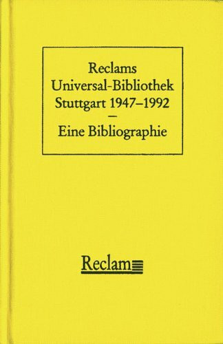 Reclam Universal-Bibliothek Stuttgart 1947-1992