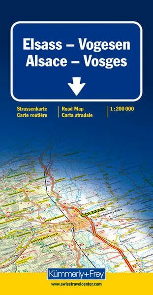 Kümmerly & Frey Karten, Elsass, Vogesen: Strassenkarte 1:200000 mit Sehenswürdigkeiten (Kümmerly+Frey Strassenkarten)