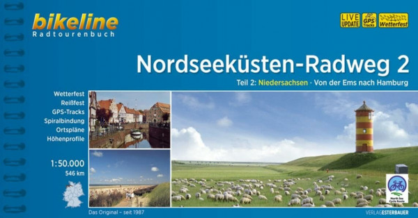Nordseeküsten-Radweg. 1:50000: bikeline Radtourenbuch, Nordseeküsten-Radweg Teil 2: Niedersachsen. Von der Ems nach Hamburg, wetterfest/reißfest, GPS-Tracks Download