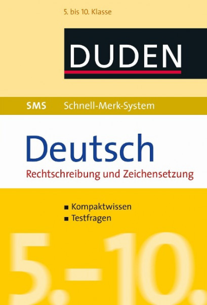SMS Deutsch  Rechtschreibung und Zeichensetzung 5.-10. Klasse