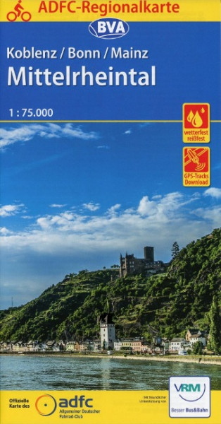 ADFC-Regionalkarte Koblenz/Bonn/Mainz Mittelrheintal 1:75.000