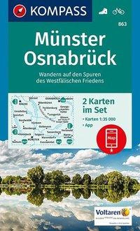 KOMPASS Wanderkarten-Set 863 Münster, Osnabrück (2 Karten) 1:35.000