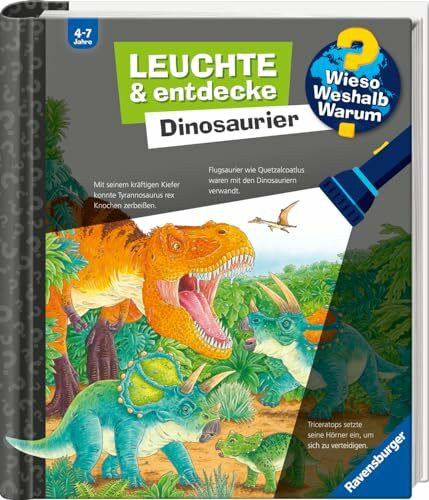 Wieso? Weshalb? Warum? Leuchte und entdecke: Dinosaurier (Sachbuch ab 4 Jahre, Taschenlampen-Buch mit Folien und Klappen)