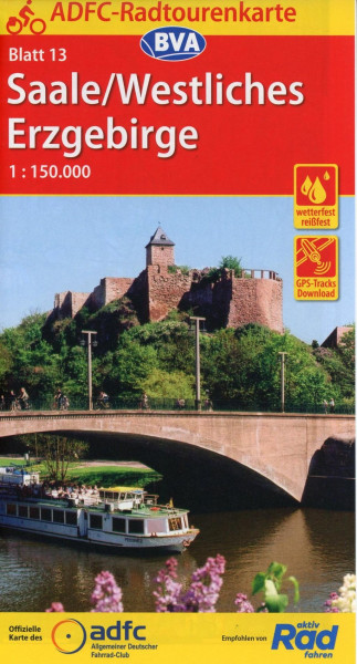 ADFC-Radtourenkarte 13 Saale /Westliches Erzgebirge 1:150.000