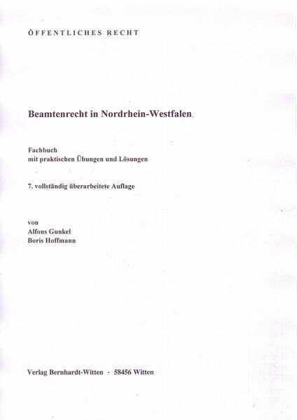 Beamtenrecht in Nordrhein-Westfalen: (keine Auslieferung über den Buchhandel)