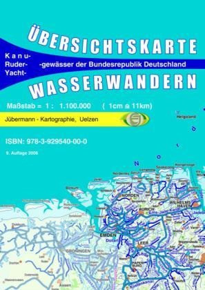 Wasserwandern Deutschland Übersichtskarte 1 : 1 100 000