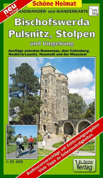 Radwander- und Wanderkarte Bischofswerda, Pulsnitz, Stolpen und Umgebung 1 : 35 000