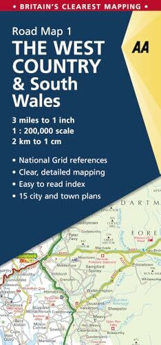 AA Road Map Britain The West Country& South Wales (AA Regional Road Maps Britain, 1, Band 1)