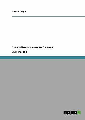 Die Stalinnote vom 10.03.1952