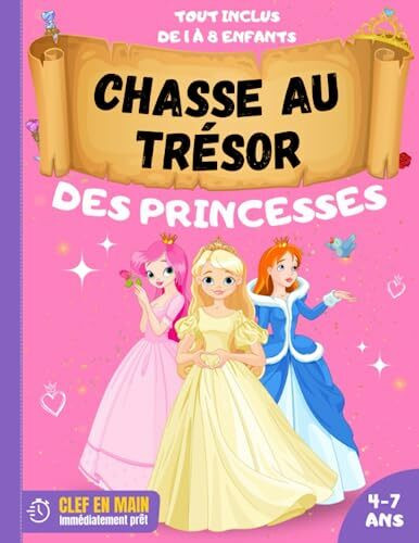 Chasse au Trésor des Princesses: | Anniversaire pour Enfants | Tout compris Chasse au trésor clef en main : Découpez -> Cachez -> Jouez ! | Filles 4 5 6 7 ans.