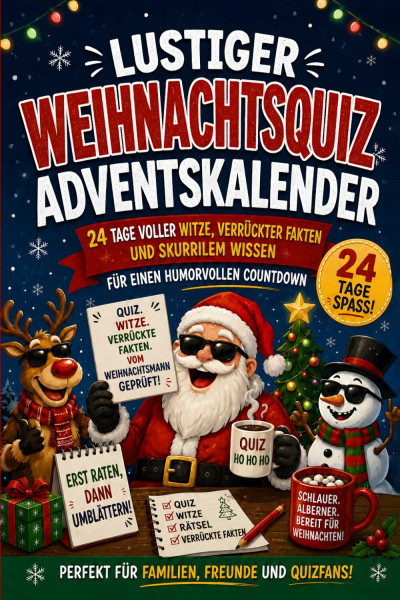 Lustiger Weihnachtsquiz Adventskalender: 24 Tage voller Witze, verrückter Fakten und skurrilem Wissen für einen humorvollen Countdown (Die Weihnachts-Countdown-Reihe)