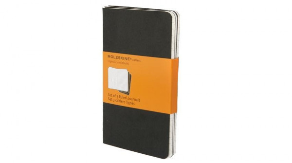 Moleskine Ruled Cahier - Black Cover (3 Set)