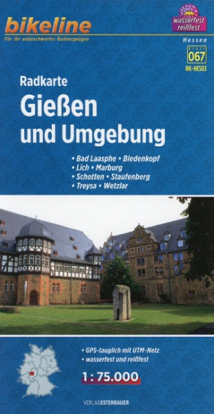 Bikeline Radkarte Deutschland Gießen und Umgebung 1 : 75 000