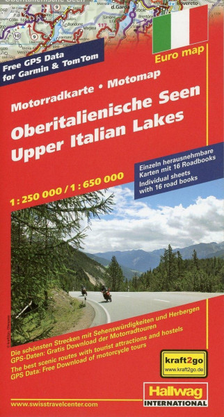 Motomap Oberitalienische Seen Motorradkarte 1 : 650 000