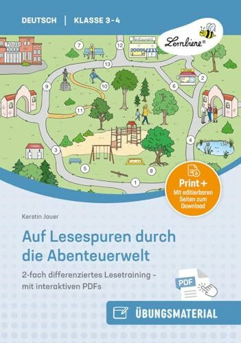 Auf Lesespuren durch die Abenteuerwelt: 2-fach differenziertes Lesetraining für Klasse 3 und 4 - mit interaktiven PDFs