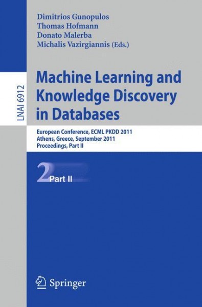 Machine Learning and Knowledge Discovery in Databases, Part II