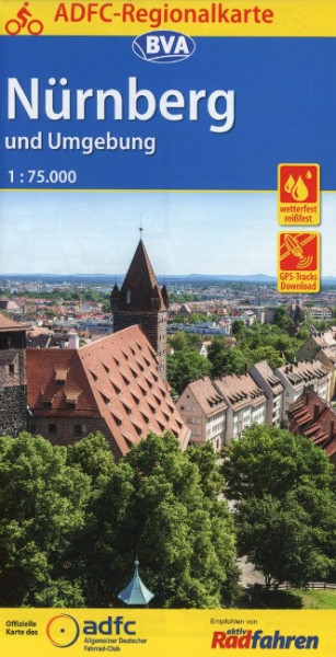 ADFC Regionalkarte Nürnberg und Umgebung mit Tagestouren-Vorschlägen, 1:75.000