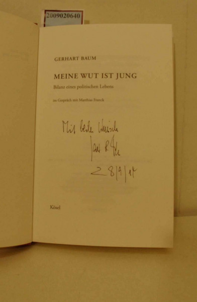 Meine Wut ist jung: Bilanz eines politischen Lebens