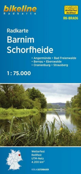 Radkarte Barnim Schorfheide (RK-BRA06): Angermünde – Bad Freienwalde – Bernau – Eberswalde – Oranienburg – Strausberg1:75.000 (Bikeline Radkarte)