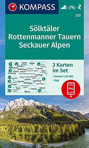 KOMPASS Wanderkarten-Set 223 Sölktäler, Rottenmanner Tauern, Seckauer Alpen (2 Karten) 1:55.000: inklusive Karte zur offline Verwendung in der KOMPASS-App. Fahrradfahren. Skitouren.