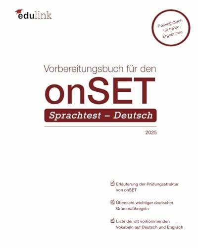 Vorbereitungsbuch für den onSET Sprachtest – Deutsch