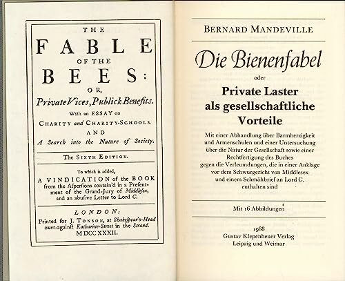 Die Bienenfabel oder Private Laster als gesellschaftliche Vorteile