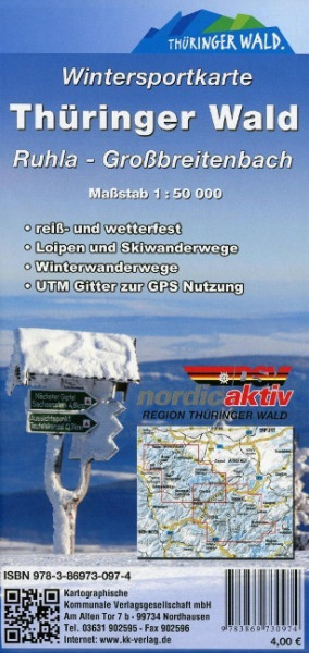 Thüringer Wald Wintersportkarte 1 : 50 000. Ruhla - Großbreitenbach
