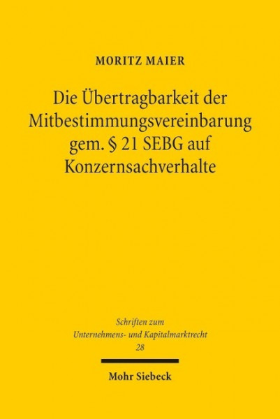 Die Übertragbarkeit der Mitbestimmungsvereinbarung gem. § 21 SEBG auf Konzernsachverhalte