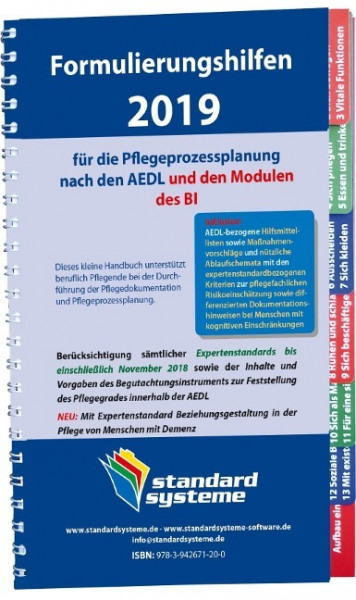 Formulierungshilfen 2019 für die Pflegeprozessplanung nach den AEDL