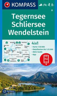 KOMPASS Wanderkarte 8 Tegernsee, Schliersee, Wendelstein 1:50.000