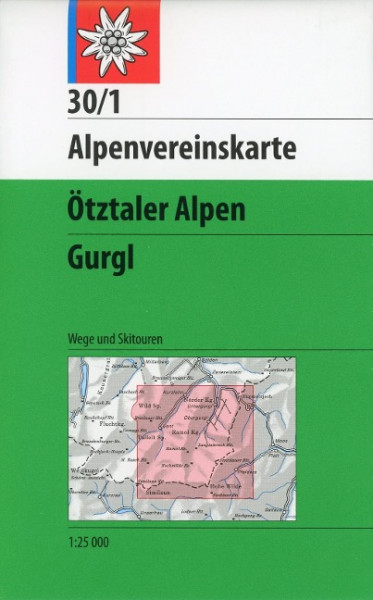 DAV Alpenvereinskarte 30/1 Ötztaler Alpen Gurgl 1 : 25 000