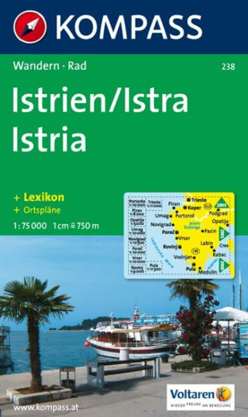 Kompass Karten, Istrien: Wanderkarte mit Radrouten 1:75000 (KOMPASS Wanderkarte, Band 238)