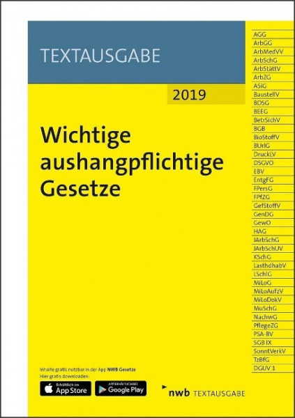 Wichtige aushangpflichtige Gesetze